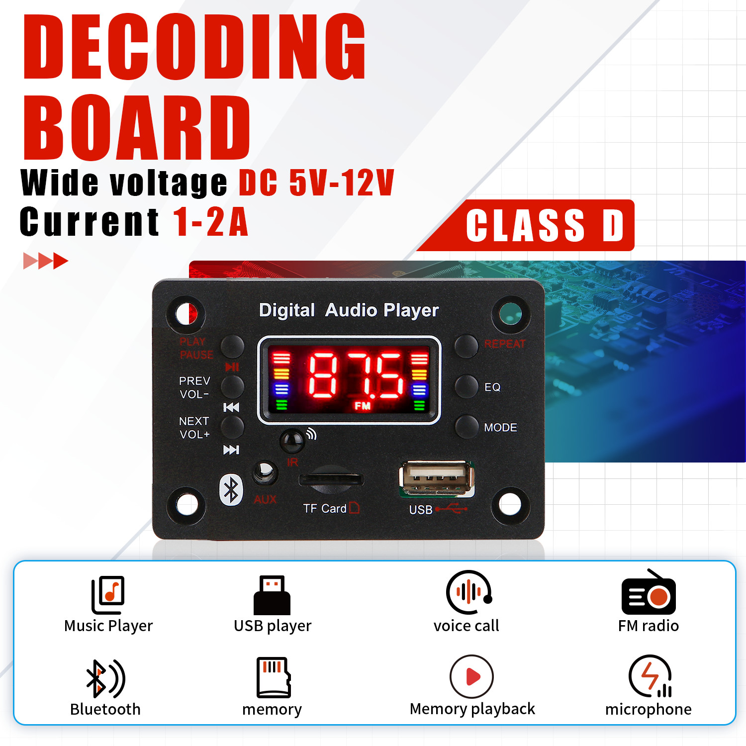 Musical Instrument Recorder - 12V Wireless Handsfree Bluetooth 5.0 MP3