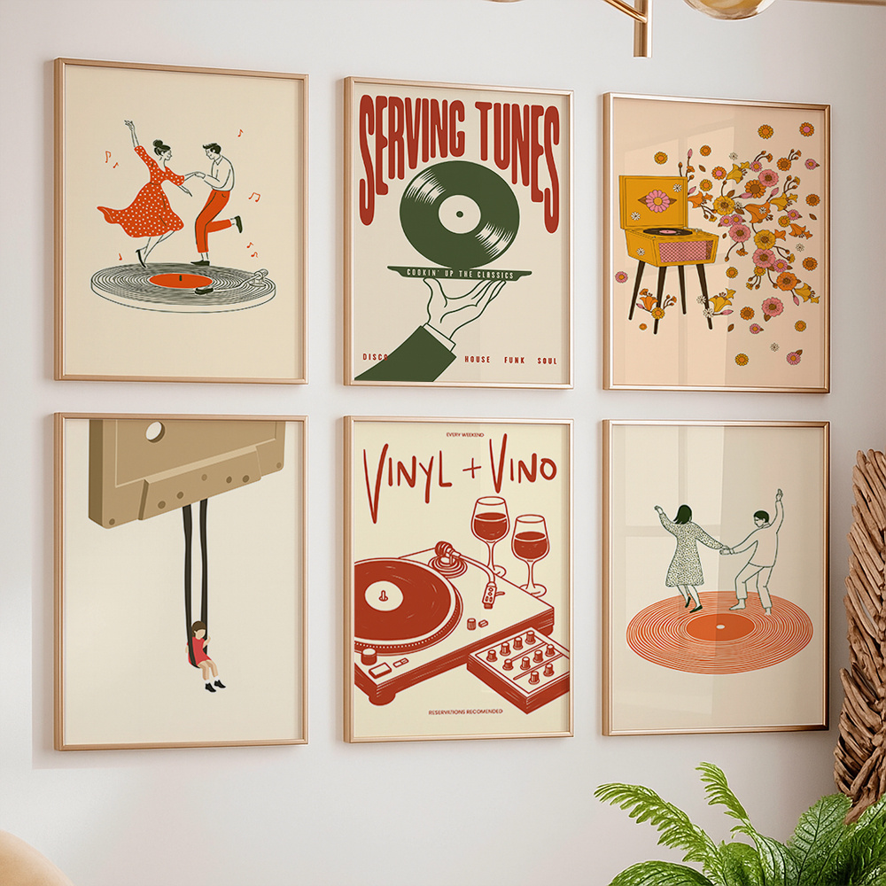 1pc Vintage Music Canvas Poste - đánh giá và giá Musical Instrument Tuba