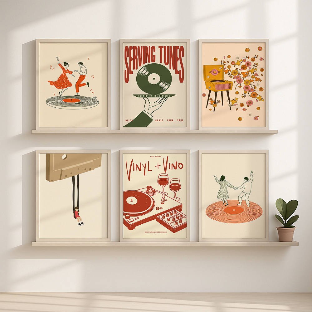 1pc Vintage Music Canvas Poste - đánh giá và giá Musical Instrument Tuba
